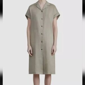 $598 Lafayette 148 Women's Brown Atticus Gemma Cloth Shirtdress